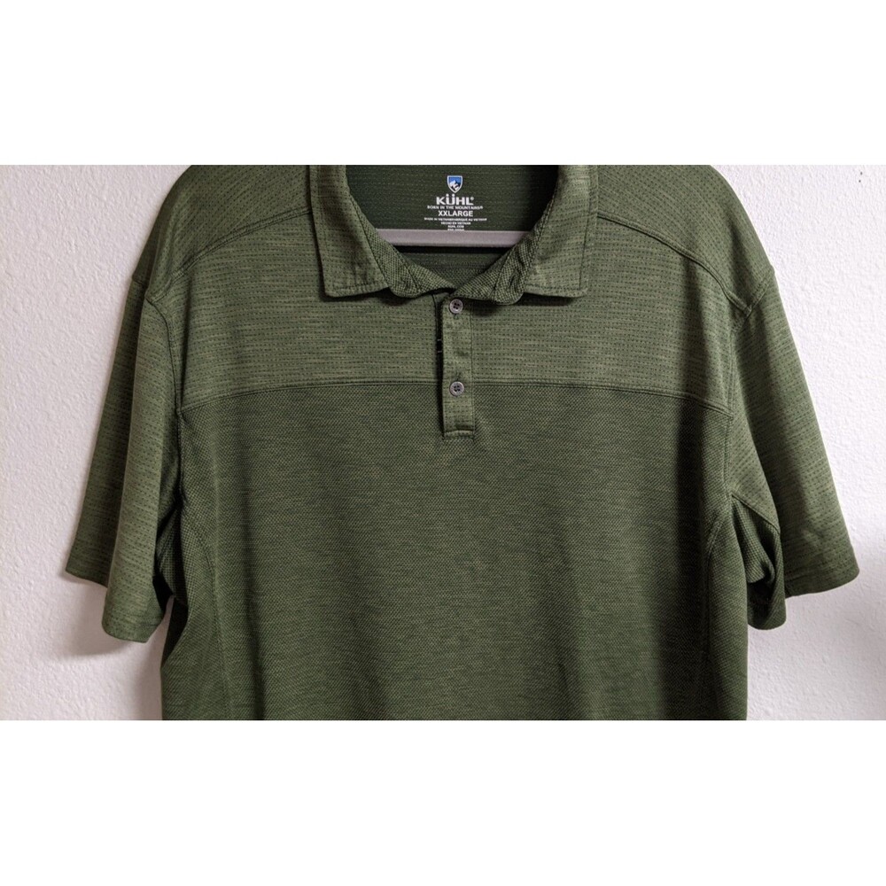 Kuhl Engineered Polo Shirt Mens Green Outdoor Performance Wicking Hiking XXLarge - Picture 3 of 14